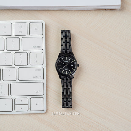 Alba AH7BP3X1 Ladies Black Dial Black Stainless Steel Strap