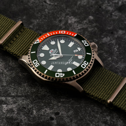 Orient Sports RA-AC0K04E Automatic Green Dial Green Army Nylon Strap