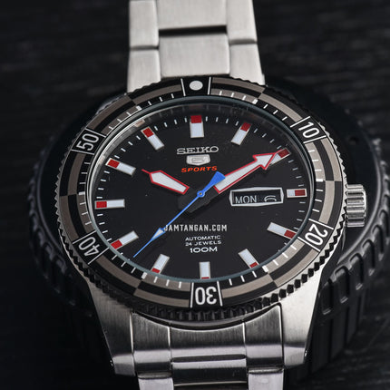 Seiko 5 Sports SRP735K1 Black Dial Stainless Steel Strap