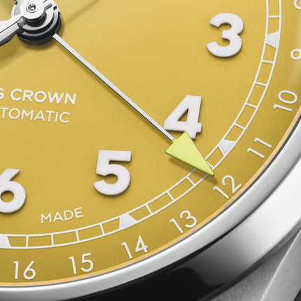 Oris Big Crown 01-754-7798-4069-07-8-20-06 Pointer Date Yellow Dial Stainless Steel Strap
