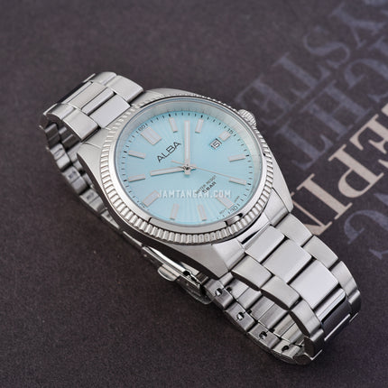 Alba Prestige AS9S71X1 Men Light Blue Patterned Dial Stainless Steel Strap