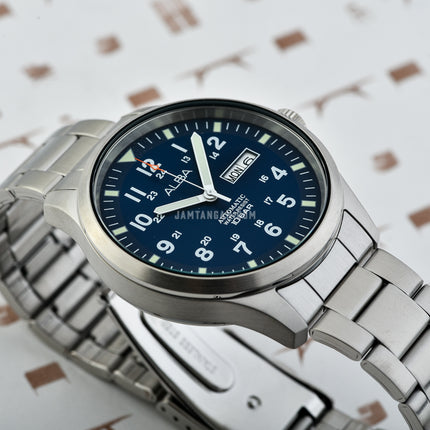 Alba Mechanical Field Military AL4211X1 Men Blue Dial Stainless Steel Strap