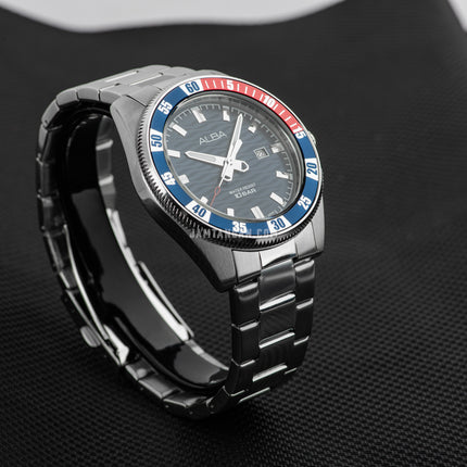 Alba Active AG8L89X1 Men Blue Patterned Dial Stainless Steel Strap