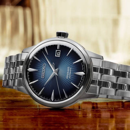 Seiko Presage SRPB41J1 Cocktail Time Blue Moon Blue Gradation Texture Dial Stainless Steel Strap
