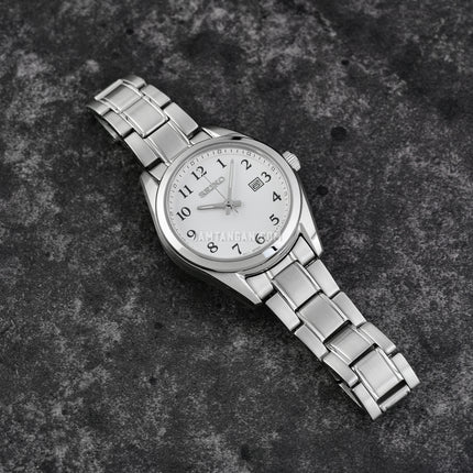 Seiko Ladies SUR465P1 Discover More White Dial Stainless Steel Strap