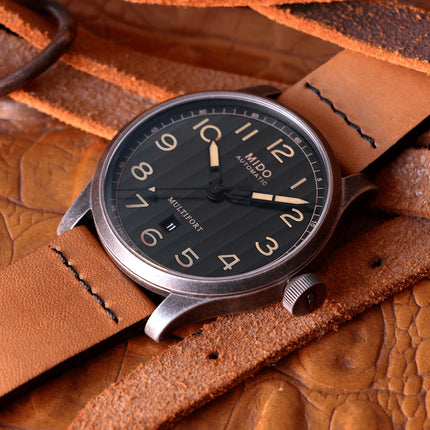 MIDO Multifort M032.607.36.050.99 Automatic Black Dial Tan Leather Strap