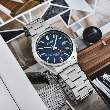 Alba Active AG8M35X1 Ladies Blue Patterned Dial Stainless Steel Strap