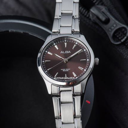 Alba Prestige ARX031X1 Ladies Dark Brown Dial Stainless Steel Strap