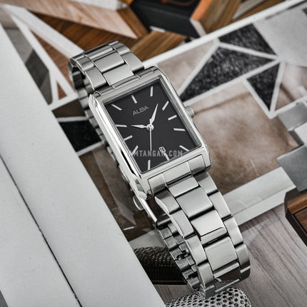 Alba AH7DH1X1 Ladies Black Dial Stainless Steel Strap