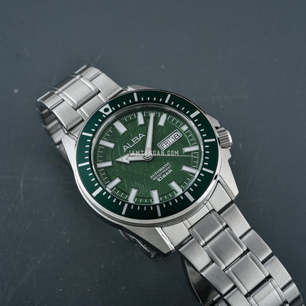 Alba Mechanical AL4713X1 Automatic Men Green Dial Stainless Steel Strap