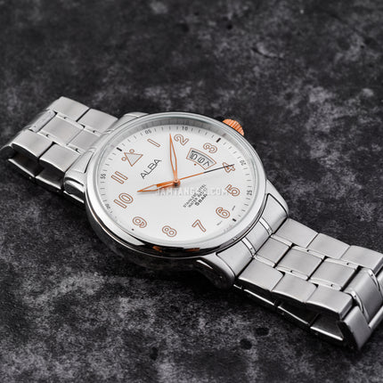 Alba AS9B21X1 Men Silver Dial Stainless Steel Strap