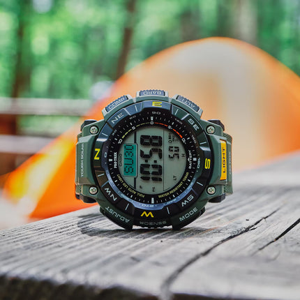 Casio Pro Trek PRG-340-3DR Tough Solar Digital Dial Dark Green Resin Band