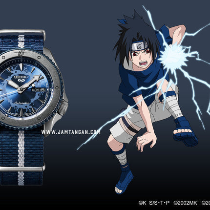 Seiko 5 Sports SRPF69K1 Naruto & Boruto Sasuke Uchiha Model Dual Tone Nylon Strap Limited Edition