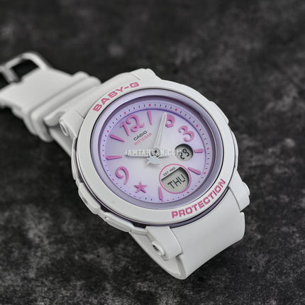 Casio Baby-G BGA-290US-6ADR Sea Elements Series Digital Analog Purple Dial White Resin Band