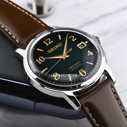 Seiko Presage SRPE45J1 Cocktail Mojito Green Dial Brown Leather Strap