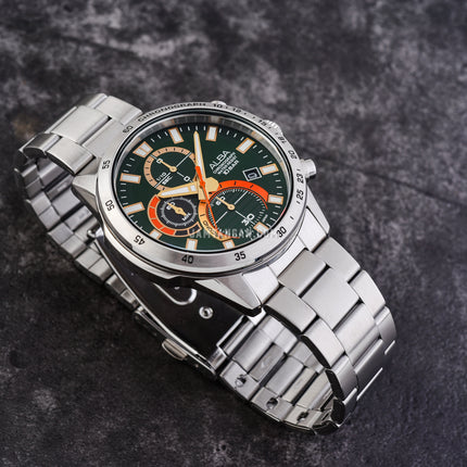 Alba Active AM3965X1 Chronograph Men Green Dial Stainless Steel Strap
