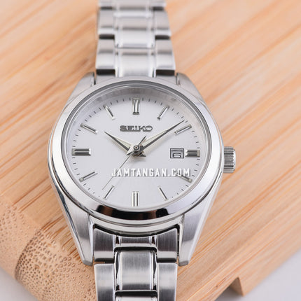 Seiko Classic SUR633P1 Ladies Silver Dial Stainless Steel Strap