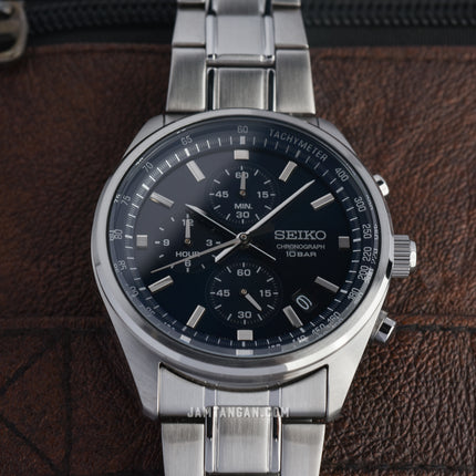 Seiko Chronograph SSB377P1 Dark Blue Dial Stainless Steel Strap