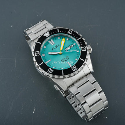 Alba Mechanical AL4705X1 Automatic Men Turquoise Dial Stainless Steel Strap