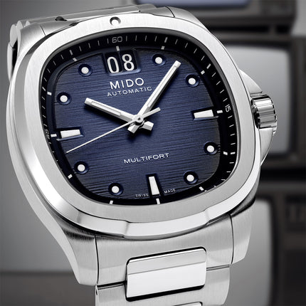 MIDO Multifort TV Big Date M049.526.11.041.00 Blue Dial Stainless Steel Strap