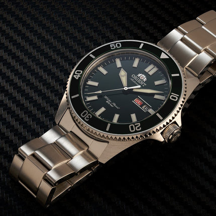 Orient Kanno RA-AA0914E Automatic Men Green Dial Stainless Steel Strap