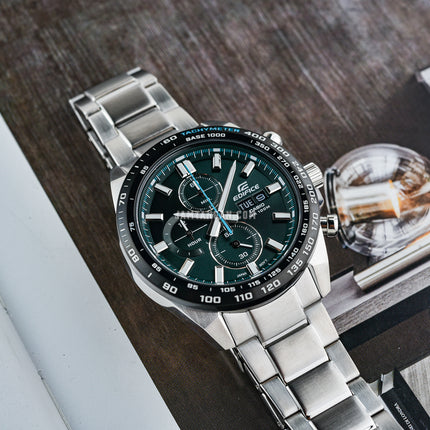 Casio Edifice EFR-574DB-3AVUDF Chronograph Green Dial Stainless Steel Band