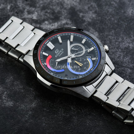 Casio Edifice EFR-573HG-1AVUDF Heat Gradation Chronograph Black Dial Stainless Steel Band