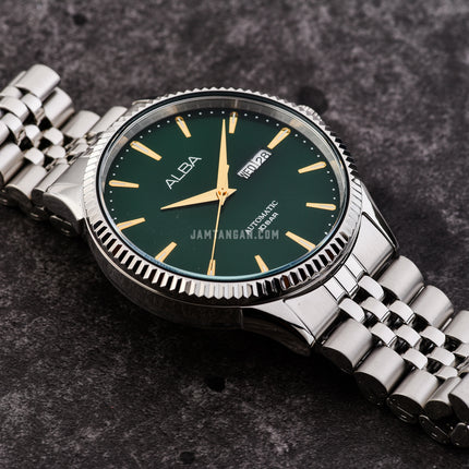 Alba Mechanical AL4235X1 Automatic Men Green Dial Stainless Steel Strap