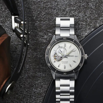 Seiko Presage SSA423J1 Automatic Open Heart White Dial Stainless Steel Strap