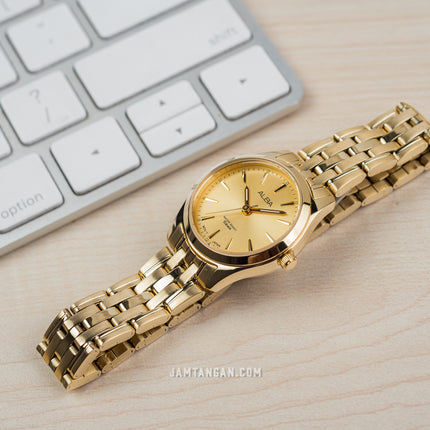 Alba ARX136X1 Ladies Gold Dial Gold Stainless Steel Strap