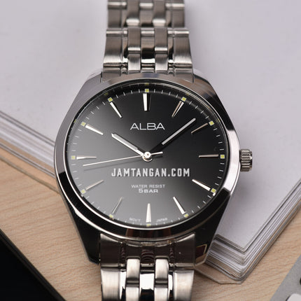 Alba ARX129X1_ARX109X1 Couple Black Dial Stainless Steel Strap