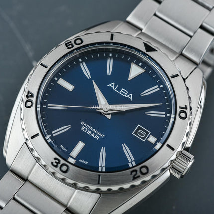 Alba AS9U65X1 Men Sport Blue Dial Stainless Steel Strap