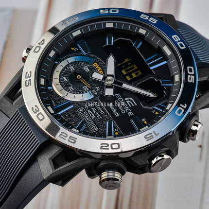 Casio Edifice ECB-40NP-1ADF Nighttime Drive Series Digital Analog Dial Blue Navy Resin Band