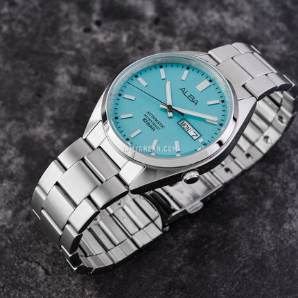 Alba Mechanical AL4321X1 Automatic Men Light Blue Patterned Dial Stainless Steel Strap