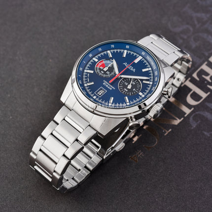 Alba Signa A4B005X1 Chronograph Men Blue Black Dial Stainless Steel Strap
