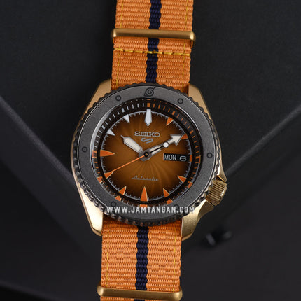 Seiko 5 Sports SRPF70K1 Naruto & Boruto Naruto Uzumaki Model Dual Tone Nylon Strap Limited Edition