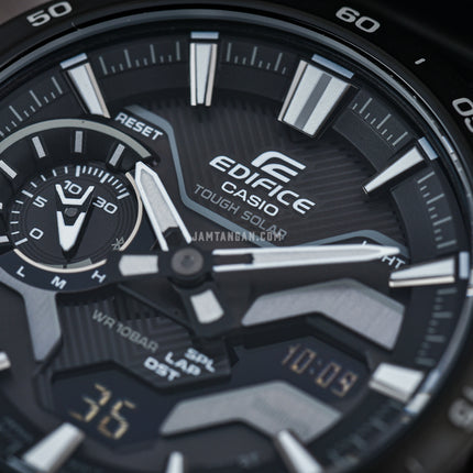 Casio Edifice ECB-2200DC-1ADF Men Windflow Digital Analog Black Dial Black Stainless Steel Band