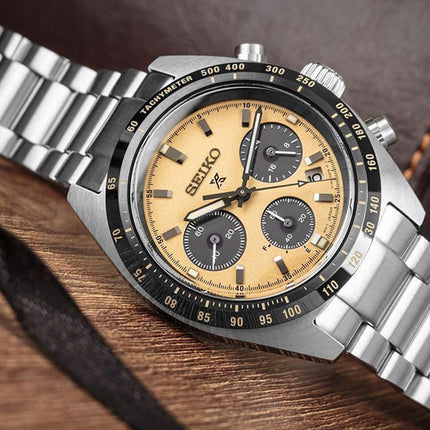 Seiko Prospex SSC817P1 Speedtimer Solar Chronograph Gold Dial Stainless Steel Strap