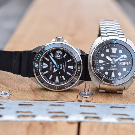 Seiko Prospex SRPG19K1 King Turtle PADI Edition Automatic Divers 200M Black Dial Stainless Steel