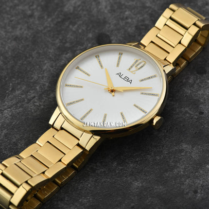 Alba Fashion AH8752X1 Ladies Silver Dial Gold Stainless Steel Strap