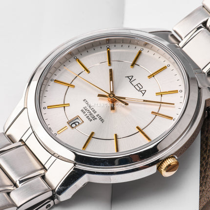 Alba AS9A49X1 White Dial Stainless Steel Strap