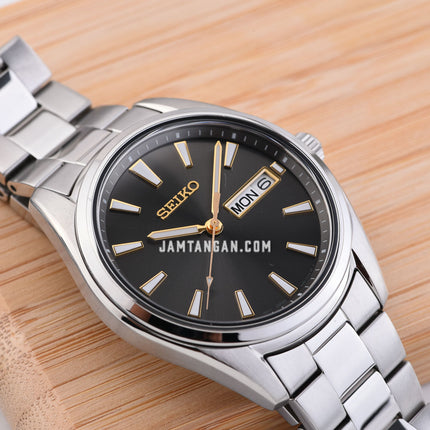 Seiko SUR343P1 Men Dark Grey Sunray Dial Stainless Steel Strap