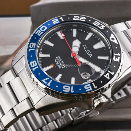Alba Mechanical AU4071X1 Automatic Men Black Dial Stainless Steel Strap