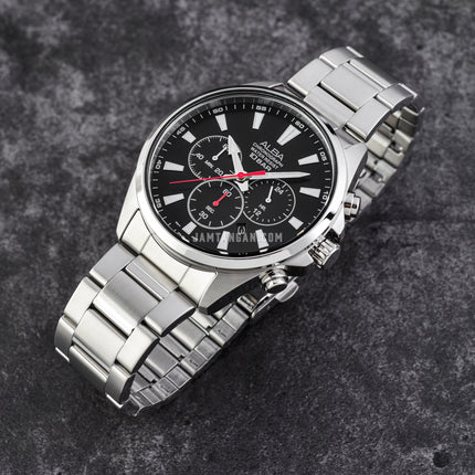 Alba Active AT3G53X1 Chronograph Men Black Dial Stainless Steel Strap