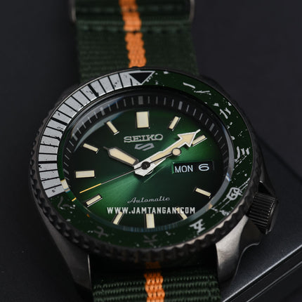 Seiko 5 Sports SRPF73K1 Naruto & Boruto Rock Lee Model Dual Tone Nylon Strap Limited Edition