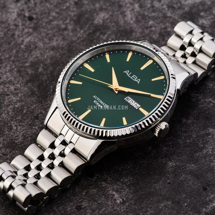 Alba Mechanical AL4235X1 Automatic Men Green Dial Stainless Steel Strap