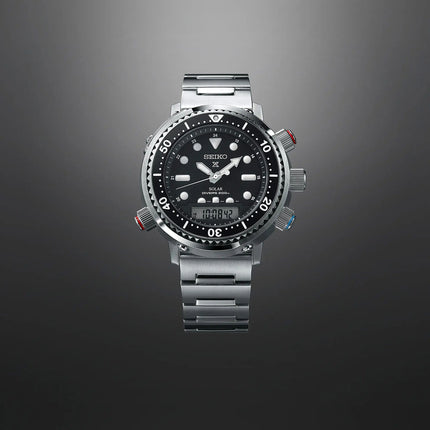 Seiko Prospex SNJ033P1 Arnie Solar Divers 200M Digital Analog Dial Stainless Steel Strap
