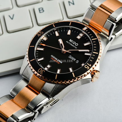 MIDO Ocean Star M026.430.22.051.00 Caliber 80 Automatic Black Dial Dual Tone Stainless Steel Strap
