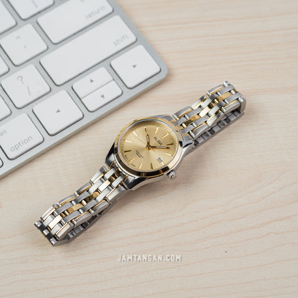 Alba AH7BN4X1_AS9Q98X1 Couple Gold Dial Dual Tone Stainless Steel Strap