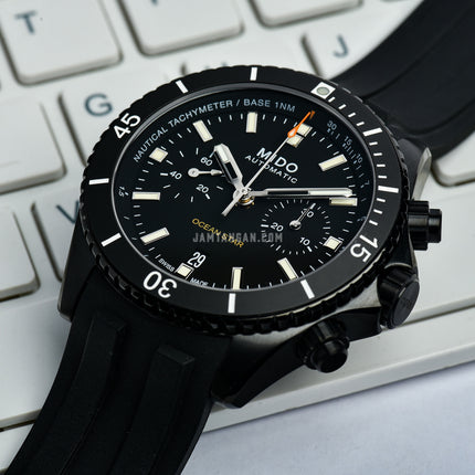 MIDO Ocean Star M026.627.37.051.00 Captain Chronograph Black Dial Black Rubber Strap